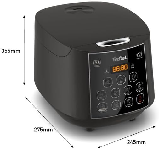 Tefal Easy Rice Plus RK736B หม้อหุงข้าวอัจฉริยะ 1.8 ลิตร – Fuzzy Logic, หม้อทรงกลม, 11 โปรแกรมTefal Easy Rice Plus RK736B Smart Rice Cooker 1.8L – Fuzzy Logic, Spherical Pot & 11 Cooking Programs
