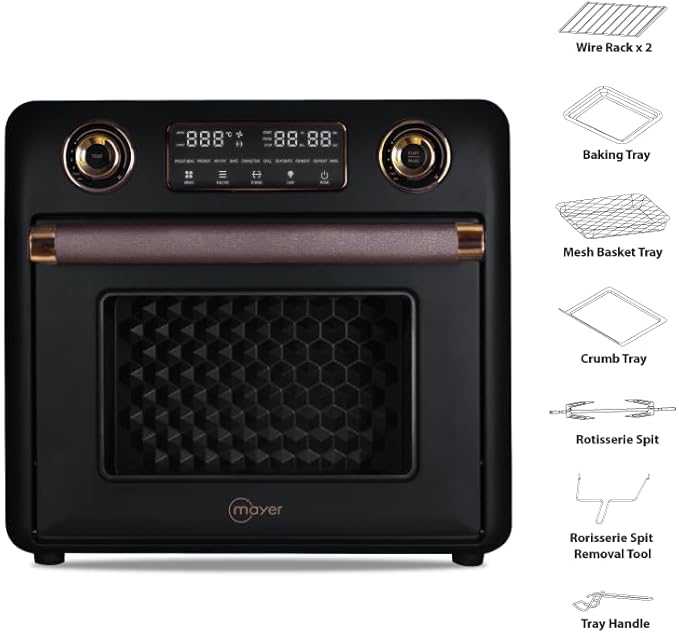 เตาอบดิจิทัล Mayer MMAO40D ขนาด 40L | Air Fryer + ConvectionMayer MMAO40D 40L Digital Oven | Air Fryer & Convection Cooking