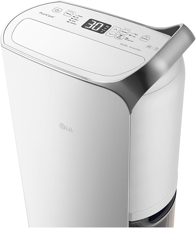 LG 28L Inverter Smart Dehumidifier พร้อม Ionizer – เครื่องลดความชื้น ประหยัดพลังงานLG 28L Inverter Smart Dehumidifier with Ionizer – Powerful Moisture Removal & Quiet Operation