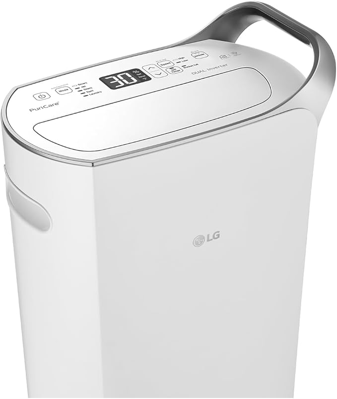 LG 28L Inverter Smart Dehumidifier พร้อม Ionizer – เครื่องลดความชื้น ประหยัดพลังงานLG 28L Inverter Smart Dehumidifier with Ionizer – Powerful Moisture Removal & Quiet Operation