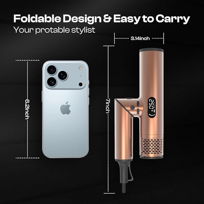 ไดร์เป่าผมเดินทาง Dual Voltage 1500W พร้อมหัวกระจายลม – พลาสมาไอออน สำหรับผมหยิก/ลอนDual Voltage Travel Hair Dryer 1500W with Diffuser – Plasma Ion, Lightweight & Fast Dry