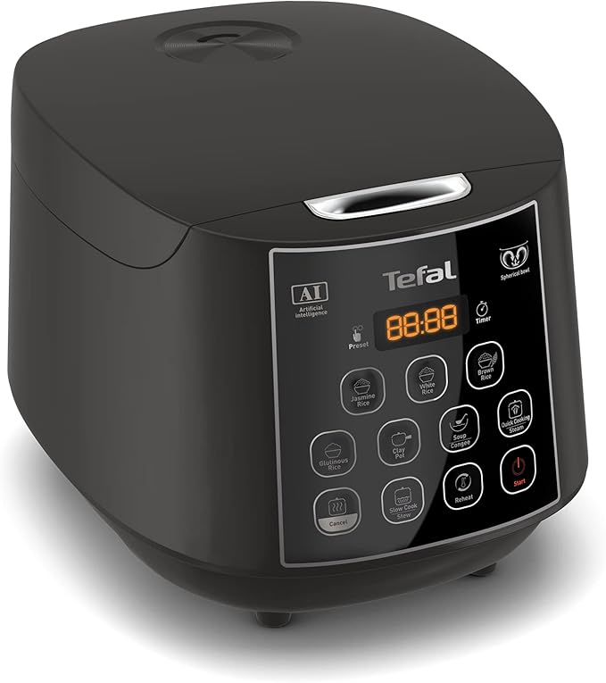 Tefal Easy Rice Plus RK736B หม้อหุงข้าวอัจฉริยะ 1.8 ลิตร – Fuzzy Logic, หม้อทรงกลม, 11 โปรแกรมTefal Easy Rice Plus RK736B Smart Rice Cooker 1.8L – Fuzzy Logic, Spherical Pot & 11 Cooking Programs