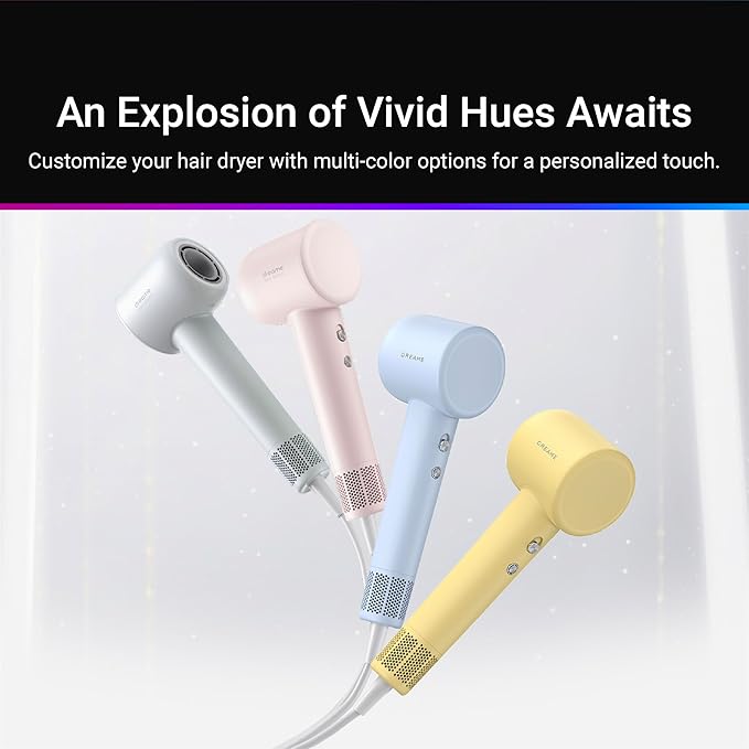 Dreame Hair Gleam เครื่องเป่าผมความเร็วสูง 110,000 rpm สีม่วง – ลมแรง แห้งเร็ว น้ำหนักเบาDreame Hair Gleam High-Speed Hair Dryer Purple – 110,000 rpm Motor, Ultra-Light & Fast Dry