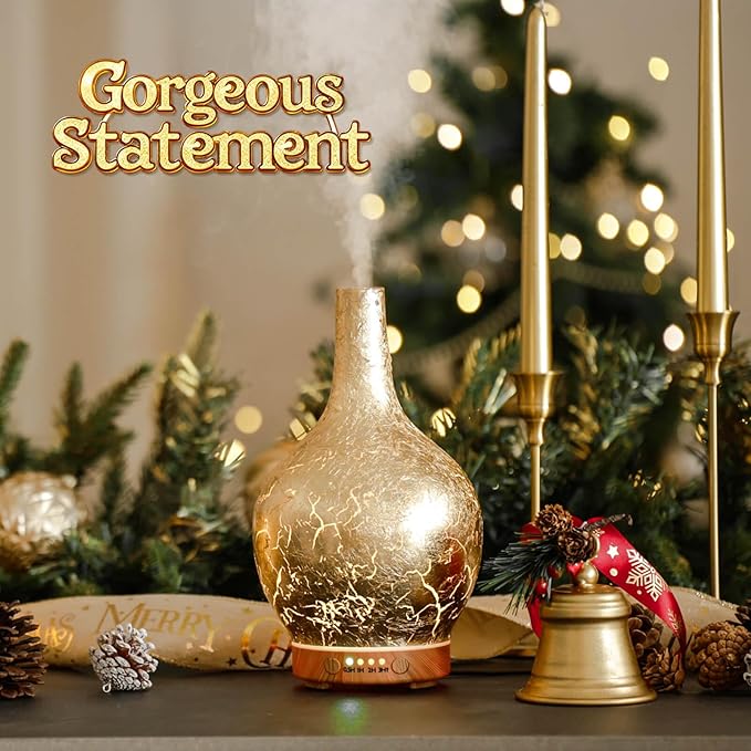 Porseme Gold Plated Diffuser 150ml – หมอกละเอียด เงียบหรู ตั้งเวลาได้ ปลอดภัย BPA-FreePorseme Gold Plated Essential Oil Diffuser 150ml – Ultrasonic Mist, Timer, Auto Shut-off, BPA-Free