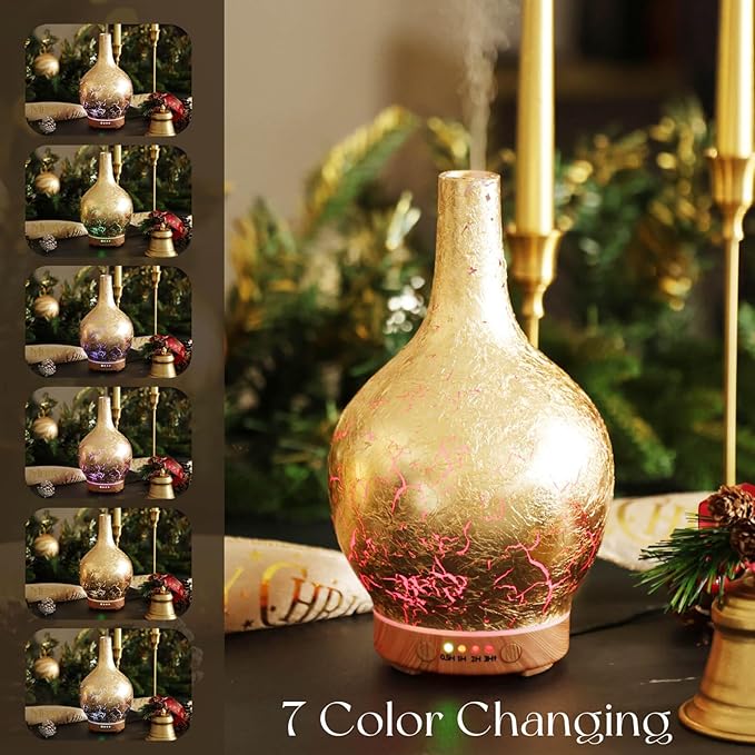 Porseme Gold Plated Diffuser 150ml – หมอกละเอียด เงียบหรู ตั้งเวลาได้ ปลอดภัย BPA-FreePorseme Gold Plated Essential Oil Diffuser 150ml – Ultrasonic Mist, Timer, Auto Shut-off, BPA-Free