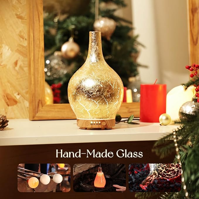 Porseme Gold Plated Diffuser 150ml – หมอกละเอียด เงียบหรู ตั้งเวลาได้ ปลอดภัย BPA-FreePorseme Gold Plated Essential Oil Diffuser 150ml – Ultrasonic Mist, Timer, Auto Shut-off, BPA-Free