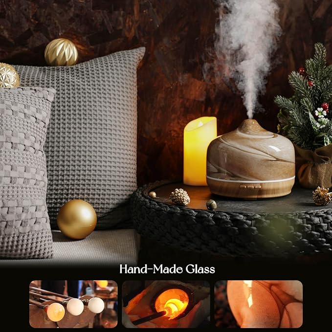 Porseme 500 ml Glass Diffuser – เครื่องพ่นไอน้ำ & อโรมา กลิ่นหอม หมอกเย็น สำหรับบ้านและสปาPorseme 500 ml Glass Aroma Diffuser – Ultrasonic Cool Mist Humidifier for Home, Yoga & Spa