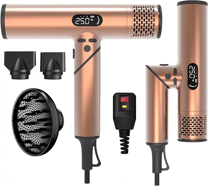 ไดร์เป่าผมเดินทาง Dual Voltage 1500W พร้อมหัวกระจายลม – พลาสมาไอออน สำหรับผมหยิก/ลอนDual Voltage Travel Hair Dryer 1500W with Diffuser – Plasma Ion, Lightweight & Fast Dry