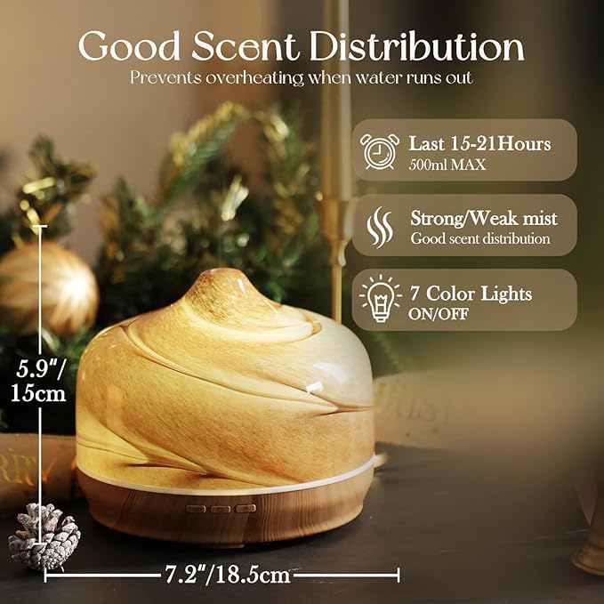 Porseme 500 ml Glass Diffuser – เครื่องพ่นไอน้ำ & อโรมา กลิ่นหอม หมอกเย็น สำหรับบ้านและสปาPorseme 500 ml Glass Aroma Diffuser – Ultrasonic Cool Mist Humidifier for Home, Yoga & Spa