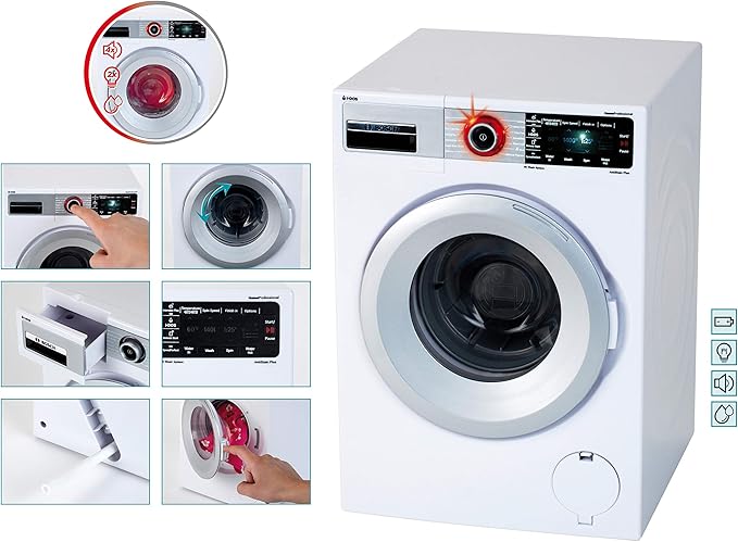 เครื่องซักผ้าของเล่น Theo Klein Bosch 9213 – ระบบเสียงจริง เล่นน้ำได้ เหมาะสำหรับเด็ก 3+Theo Klein Bosch Toy Washing Machine – Real Sounds & Water Play | Kids Pretend Play Washer 9213