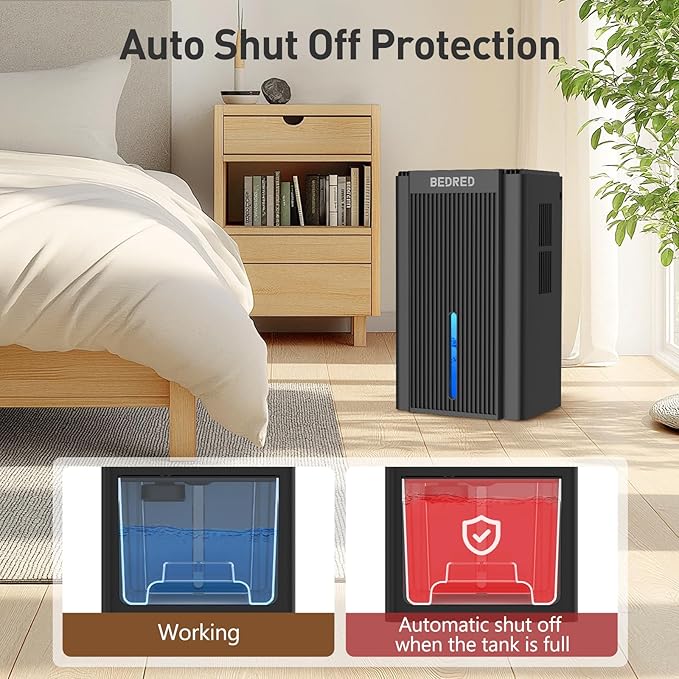 เครื่องลดความชื้น 95OZ สำหรับพื้นที่ 1000 ตร.ฟุต – เงียบพิเศษ ไฟ 7 สี พร้อมระบบตัดอัตโนมัติ95OZ Dehumidifier for Home 1000 Sq.Ft – Quiet Operation, Auto Shut-Off & 7-Color Ambient Light