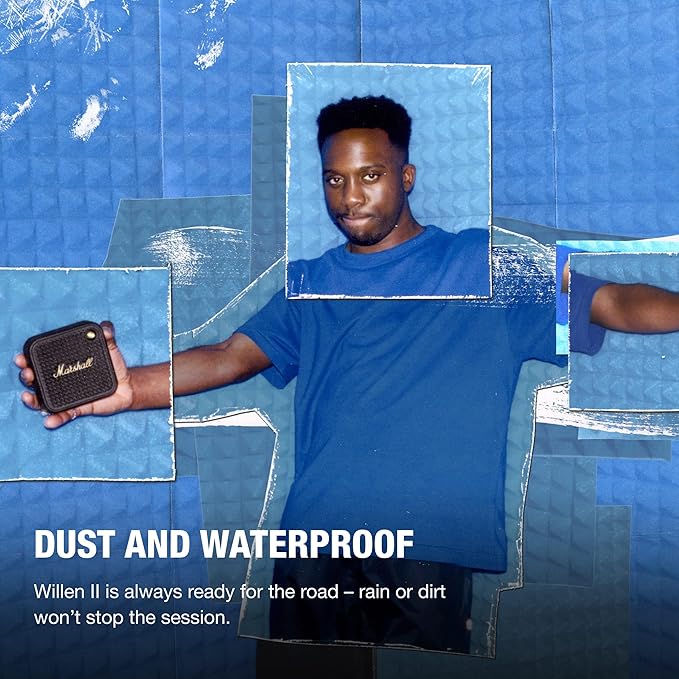 Marshall Willen II – ลำโพง Bluetooth พกพา IP67 แบต 17 ชม. สีดำMarshall Willen II Portable Bluetooth Speaker – IP67, 17h Battery, Black